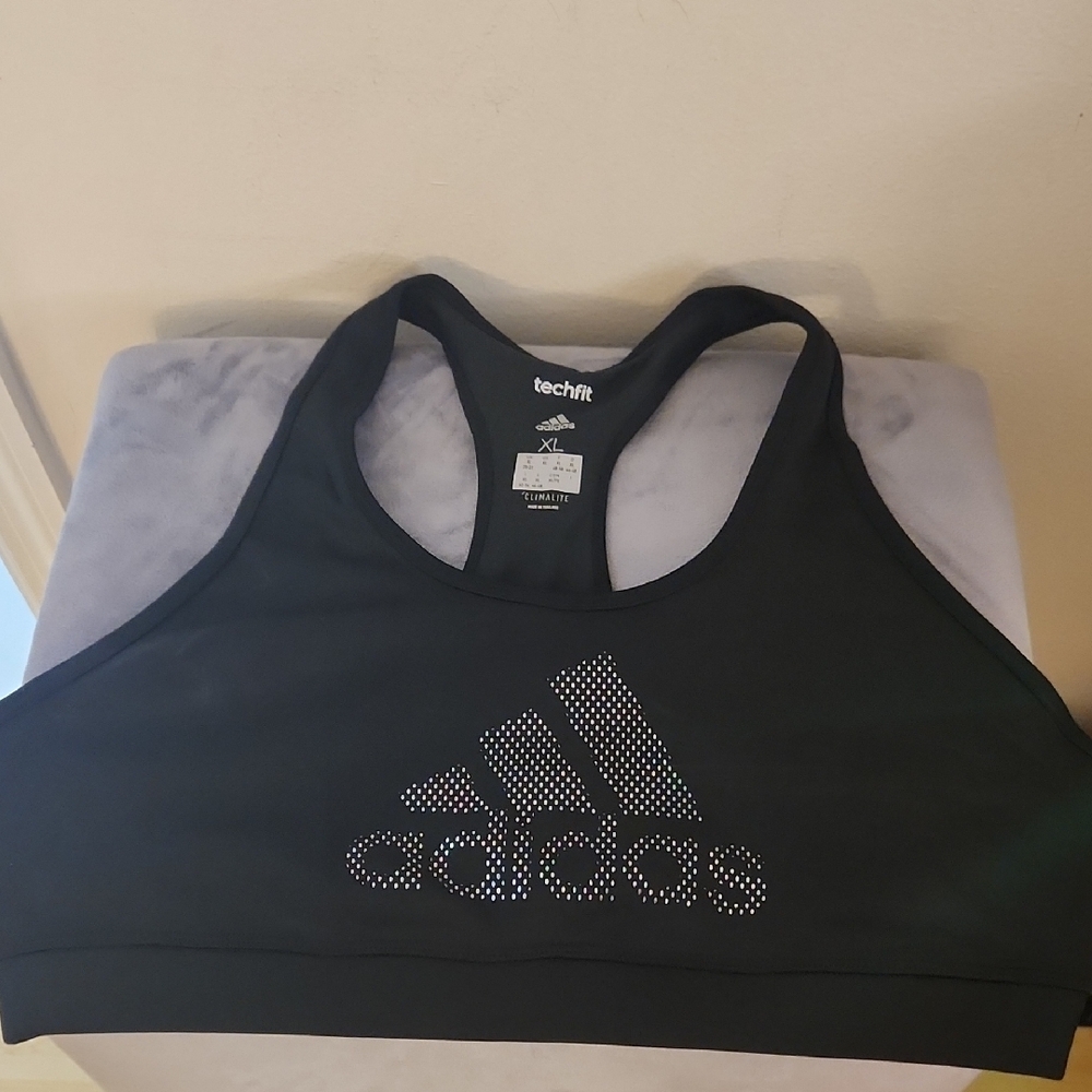 Adidas Black Techfit Sports Bra